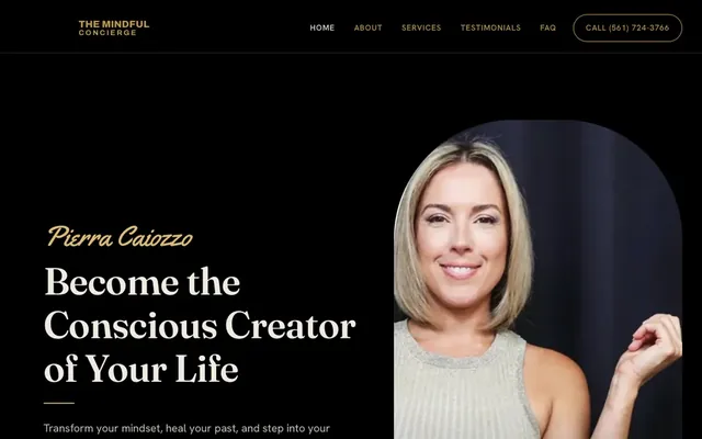 The Mindful Concierge website after its Sea Grape Labs rebuild