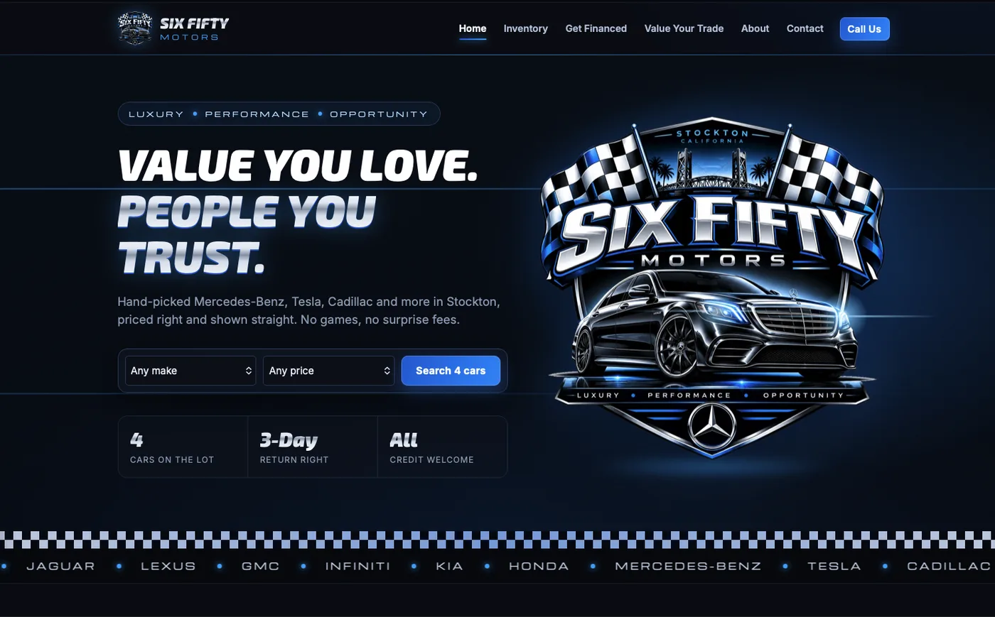 Six Fifty Motors, a car dealership in Stockton, California