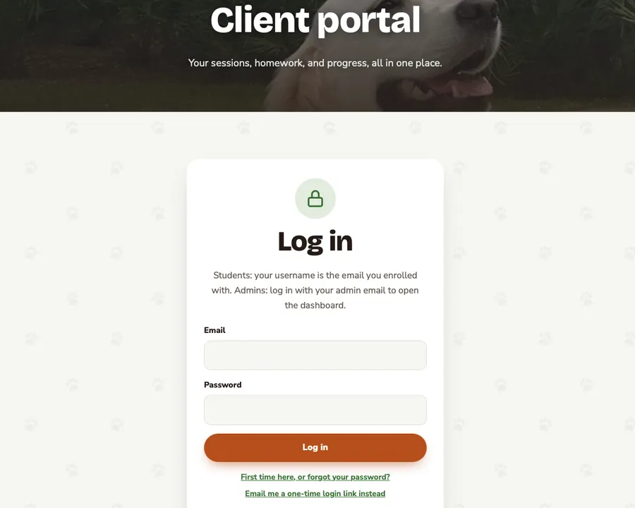 Client portal login